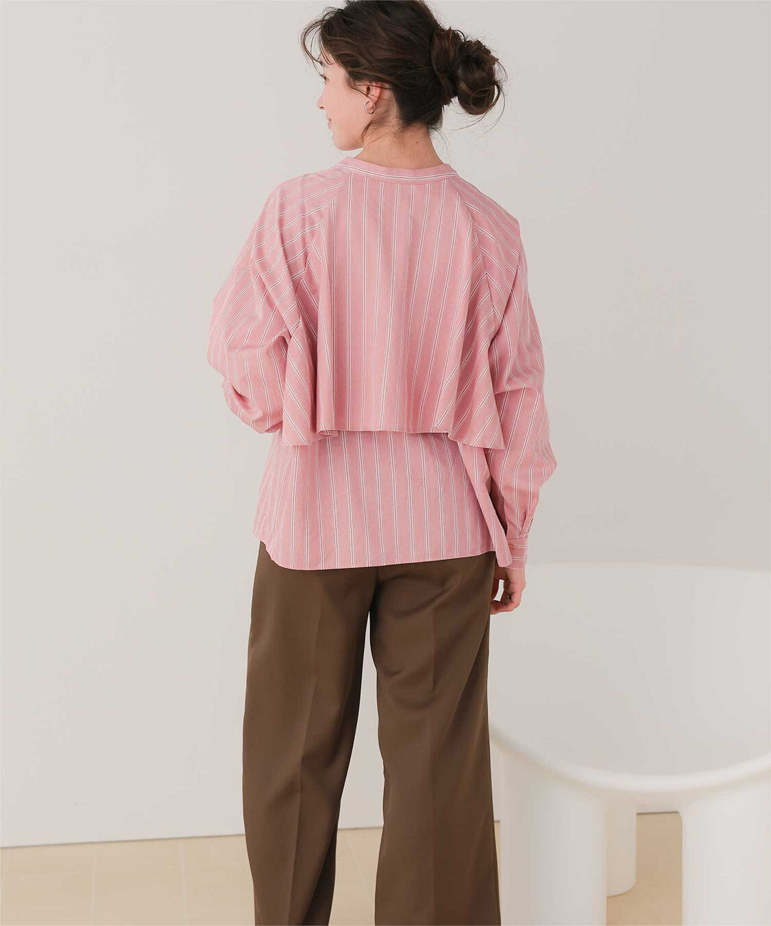 titivate「バックフリルバンドカラーシャツ」|シャツ・ブラウス|