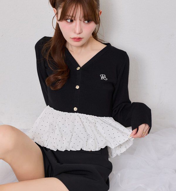  「ロゴ刺繍入りバルーントップス」|ニット・セーター|