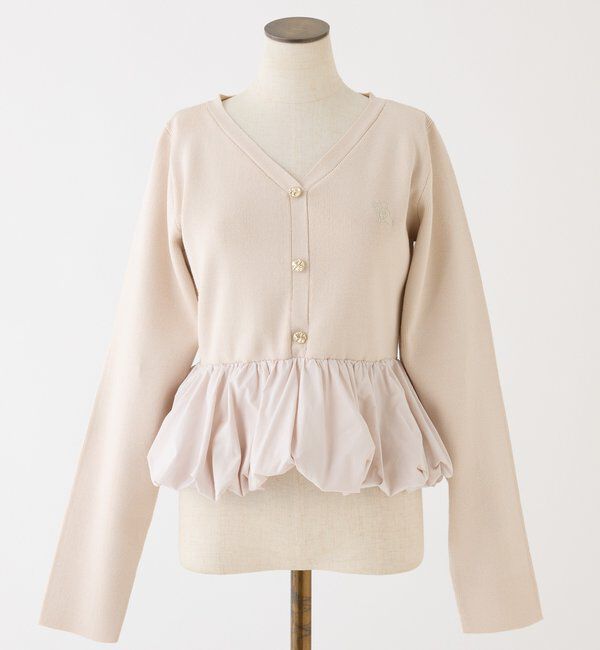  「ロゴ刺繍入りバルーントップス」|ニット・セーター|