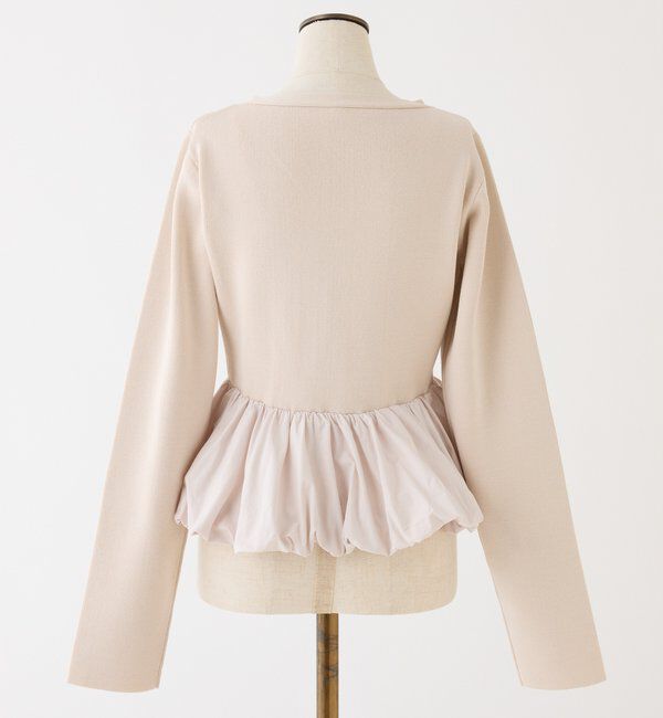  「ロゴ刺繍入りバルーントップス」|ニット・セーター|