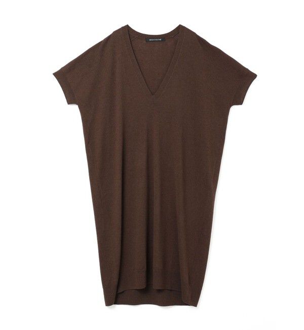 mizuiro ind「mizuiro ind Vネックフレンチスリーブロングベスト」|ベスト・ジレ|