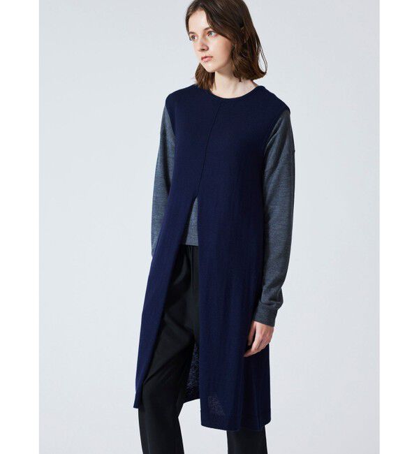 mizuiro ind「mizuiro ind ハイゲージロングスリットベスト」|ベスト・ジレ|