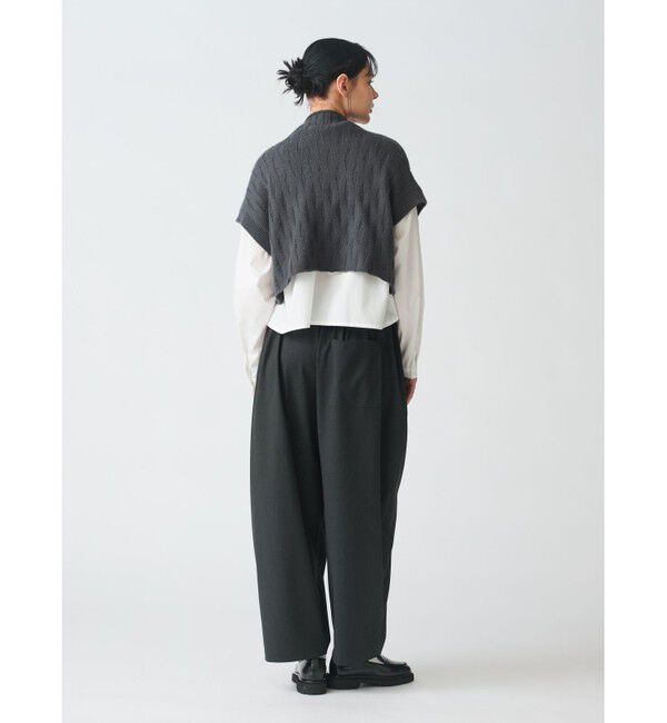 mizuiro ind「mizuiro ind パターン編みショートベスト」|ベスト・ジレ|