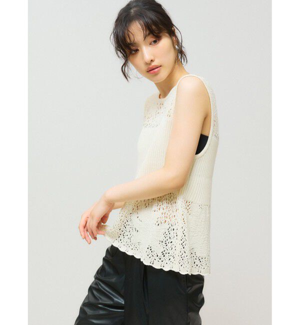 MIDIUMISOLID「MIDIUMISOLID for Ladies レースリブベスト」|ベスト・ジレ|