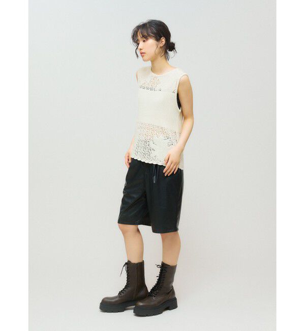 MIDIUMISOLID「MIDIUMISOLID for Ladies レースリブベスト」|ベスト・ジレ|