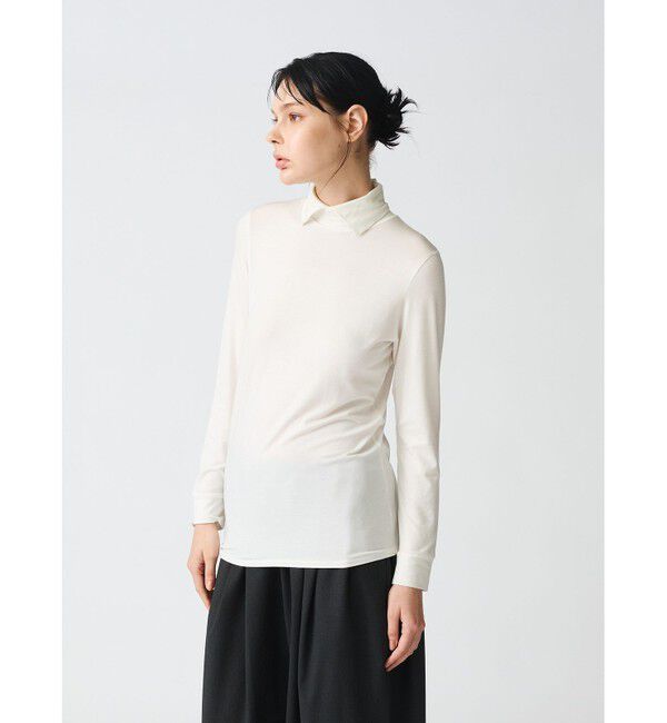 mizuiro ind「mizuiro ind シャツカラーハイネックプルオーバー」|Tシャツ・カットソー|