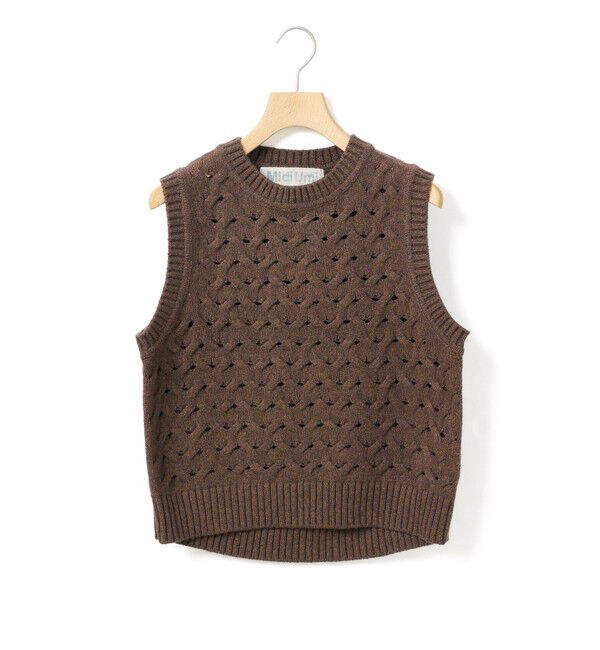 MidiUmi「MidiUmi ショート編みパターンベスト」|ベスト・ジレ|