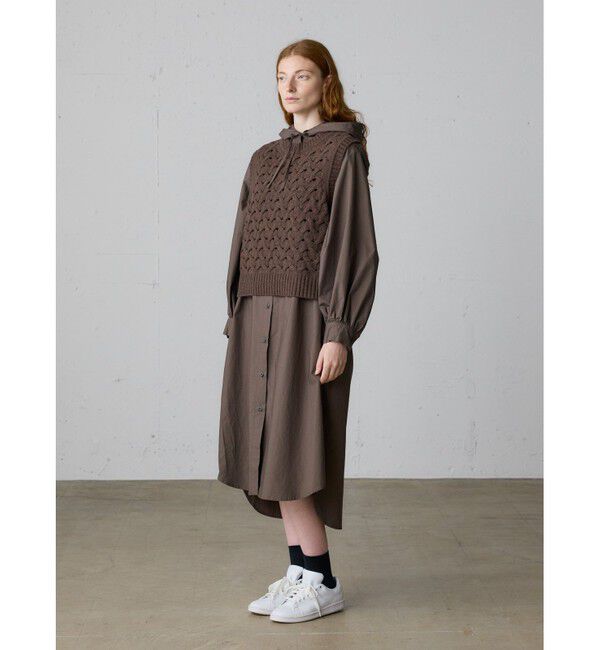 MidiUmi「MidiUmi ショート編みパターンベスト」|ベスト・ジレ|