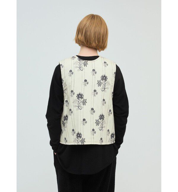 mizuiro ind「mizuiro ind 2WAYプリントキルティングベスト」|ベスト・ジレ|