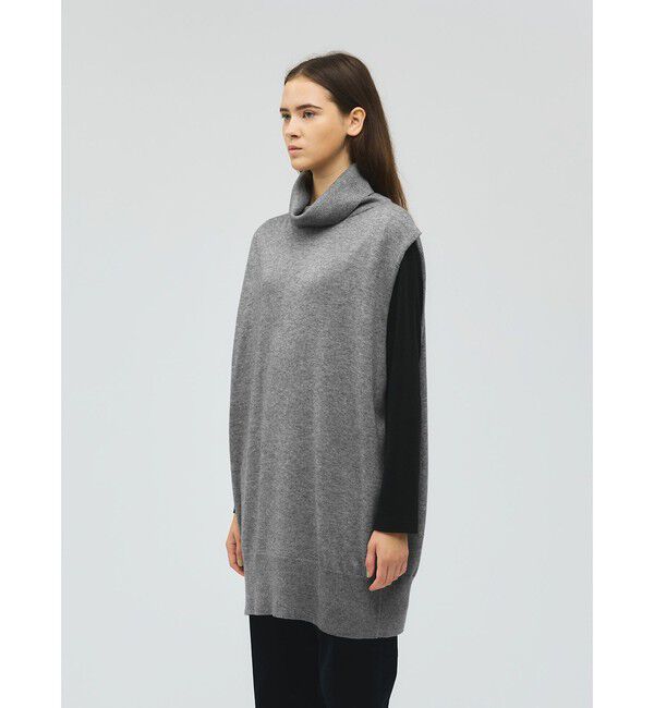 mizuiro ind「mizuiro ind リブハイネックベスト」|ベスト・ジレ|