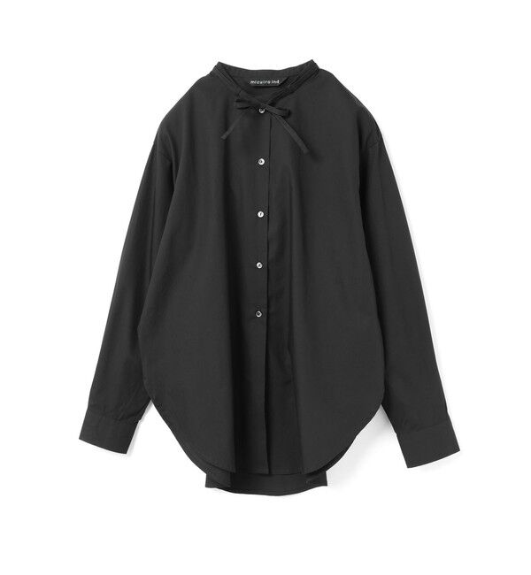 mizuiro ind「mizuiro ind リボンタイロングシャツ」|シャツ・ブラウス|ブラック