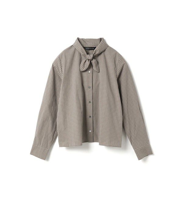 mizuiro ind「mizuiro ind チェックリボンタイシャツ」|シャツ・ブラウス|