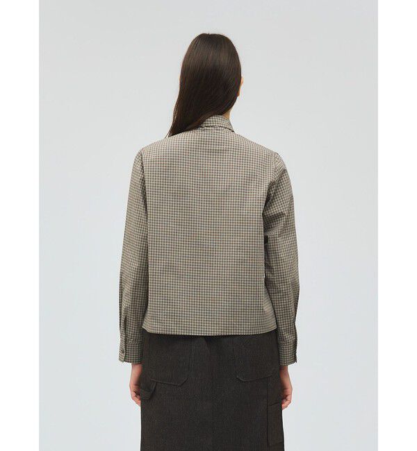 mizuiro ind「mizuiro ind チェックリボンタイシャツ」|シャツ・ブラウス|