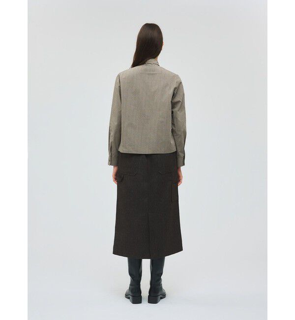 mizuiro ind「mizuiro ind チェックリボンタイシャツ」|シャツ・ブラウス|