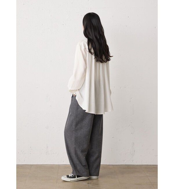 MidiUmi「MidiUmi C/Wバックギャザーシャツ」|シャツ・ブラウス|