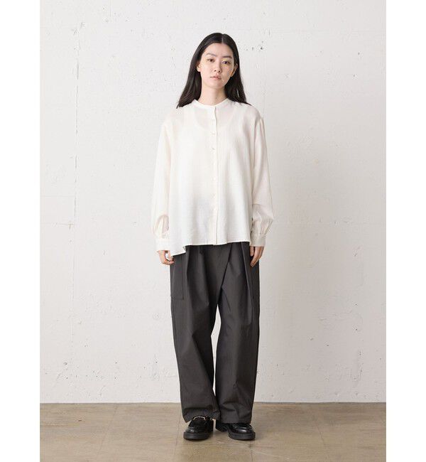 MidiUmi「MidiUmi C/Wバックギャザーシャツ」|シャツ・ブラウス|