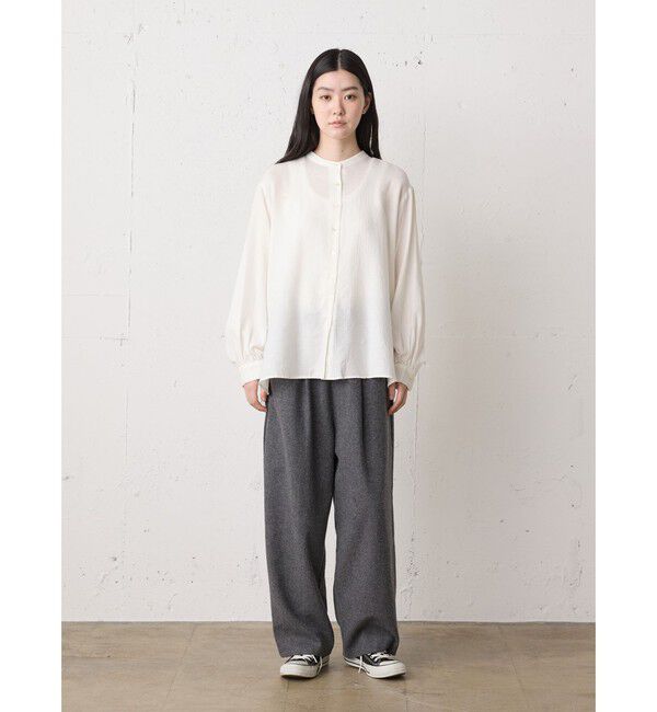 MidiUmi「MidiUmi C/Wバックギャザーシャツ」|シャツ・ブラウス|