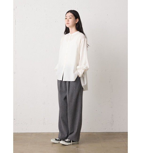 MidiUmi「MidiUmi C/Wバックギャザーシャツ」|シャツ・ブラウス|