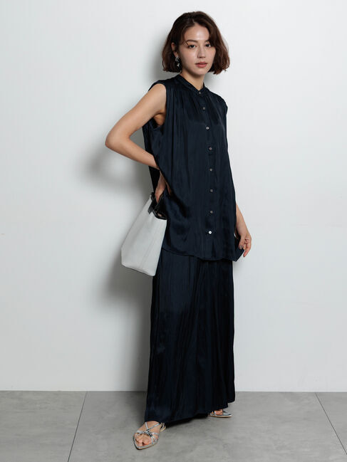 Te chichi「スプリットサテンスカンツ（セットアップ可）」|その他|ネイビー