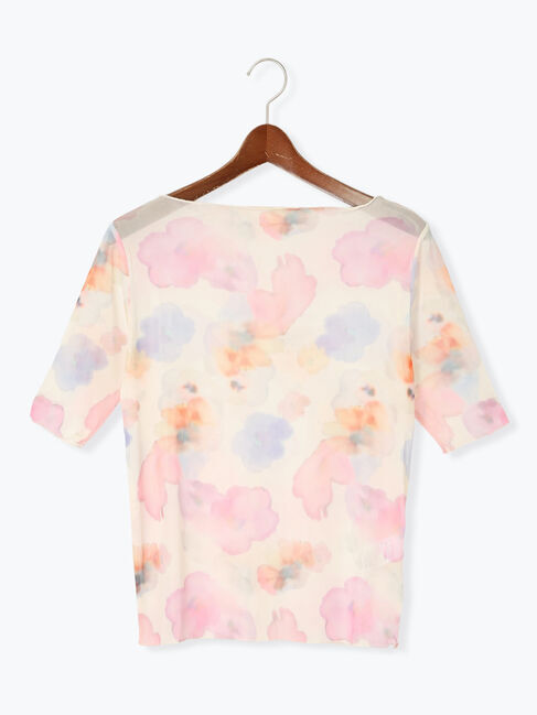 Te chichi「パターンアソート5分袖チュールTOPS」|Tシャツ・カットソー|