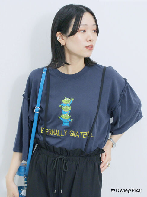 Samansa Mos2 blue「トイ・ストーリー/袖フレアTシャツ」|Tシャツ・カットソー|