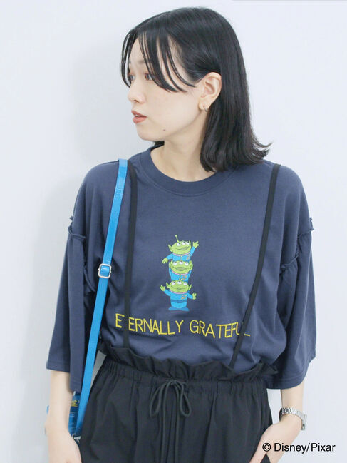 Samansa Mos2 blue「トイ・ストーリー/袖フレアTシャツ」|Tシャツ・カットソー|