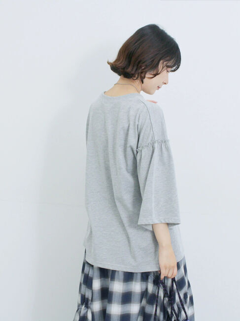 Samansa Mos2 blue「トイ・ストーリー/袖フレアTシャツ」|Tシャツ・カットソー|