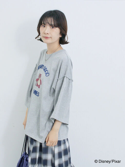 Samansa Mos2 blue「トイ・ストーリー/袖フレアTシャツ」|Tシャツ・カットソー|