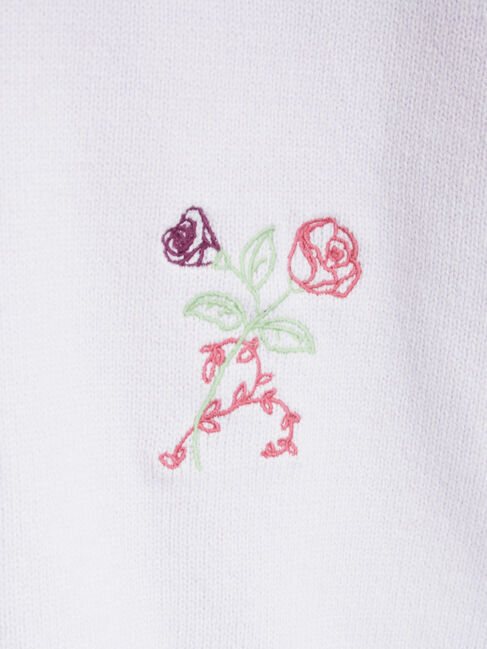 Samansa Mos2「花+ロゴ総柄刺繍カーディガン」|カーディガン|