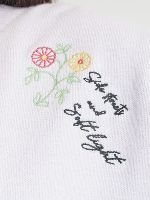 Samansa Mos2「花+ロゴ総柄刺繍カーディガン」|カーディガン|