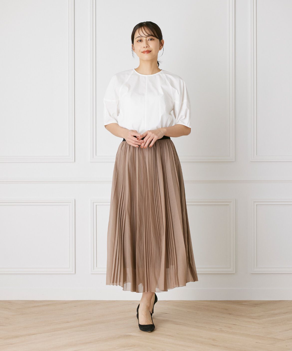 INED「ボリューム袖コットンナイロンブラウス」|シャツ・ブラウス|