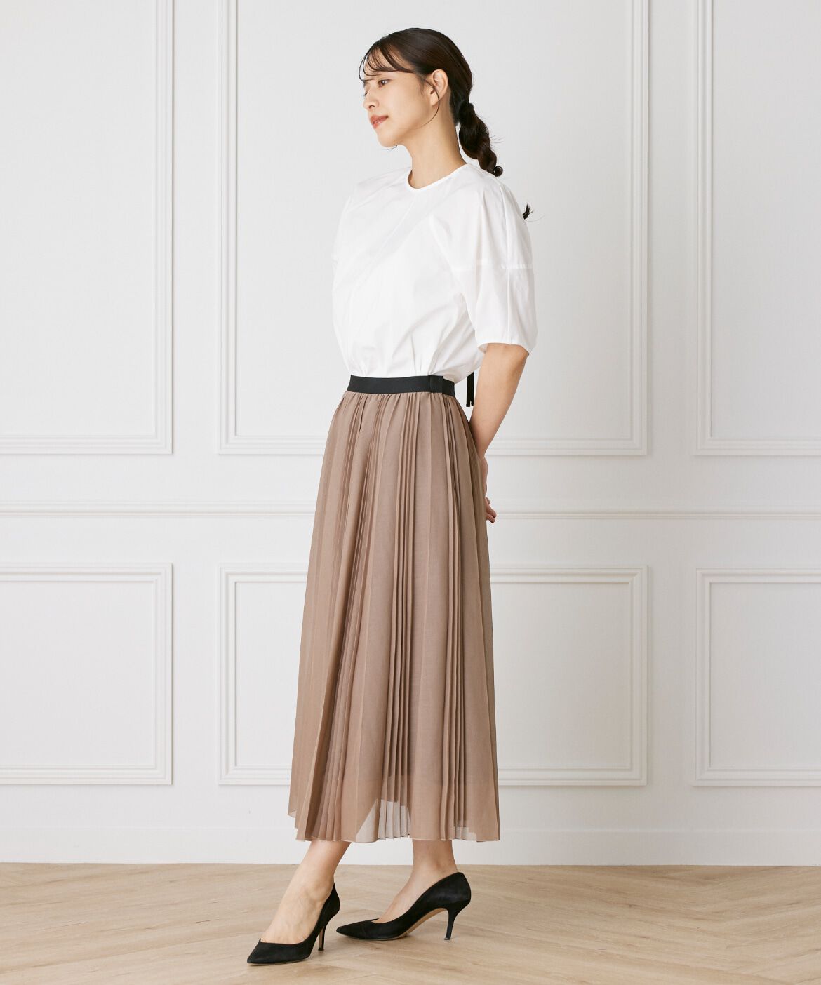 INED「ボリューム袖コットンナイロンブラウス」|シャツ・ブラウス|