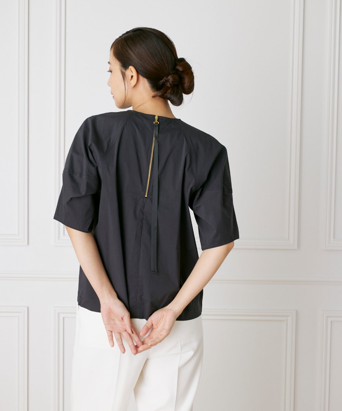 INED「ボリューム袖コットンナイロンブラウス」|シャツ・ブラウス|