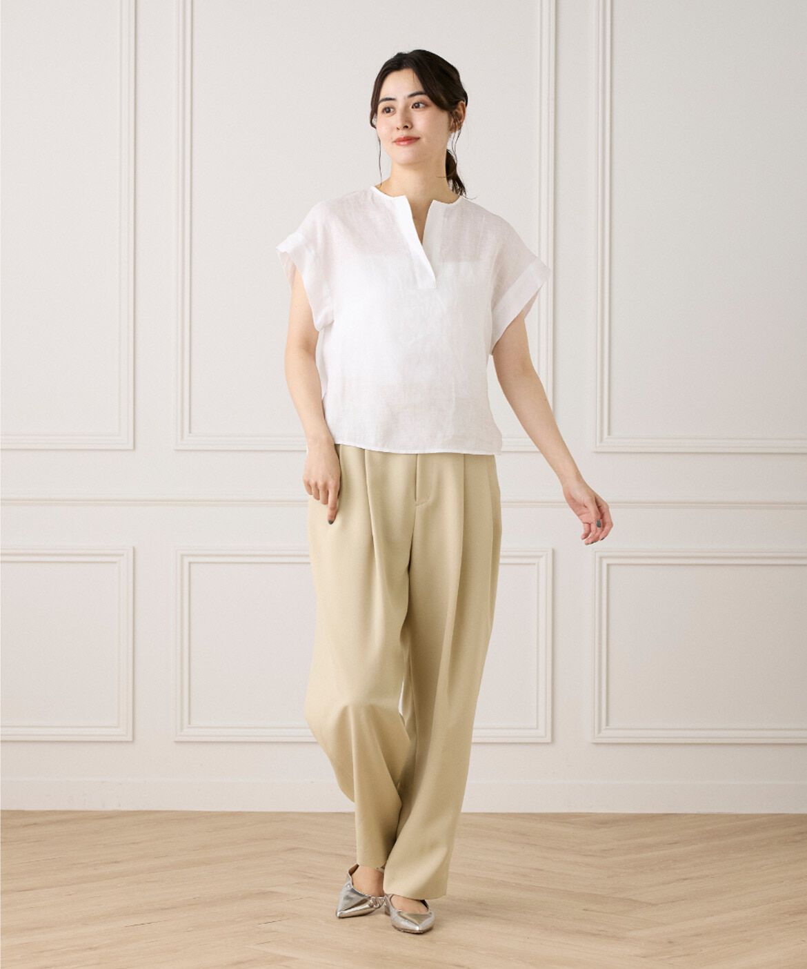 INED「リネンスキッパーブラウス」|シャツ・ブラウス|