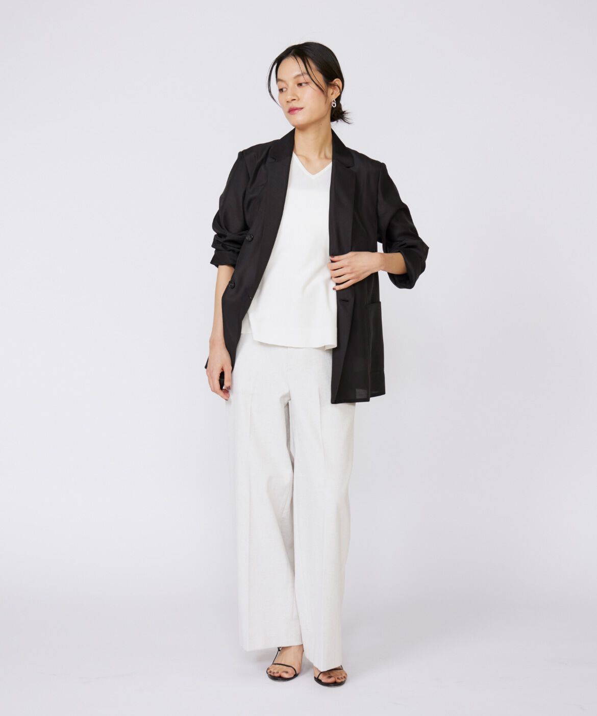 INED「《大きいサイズ》Aラインニットプルオーバー」|ニット・セーター|