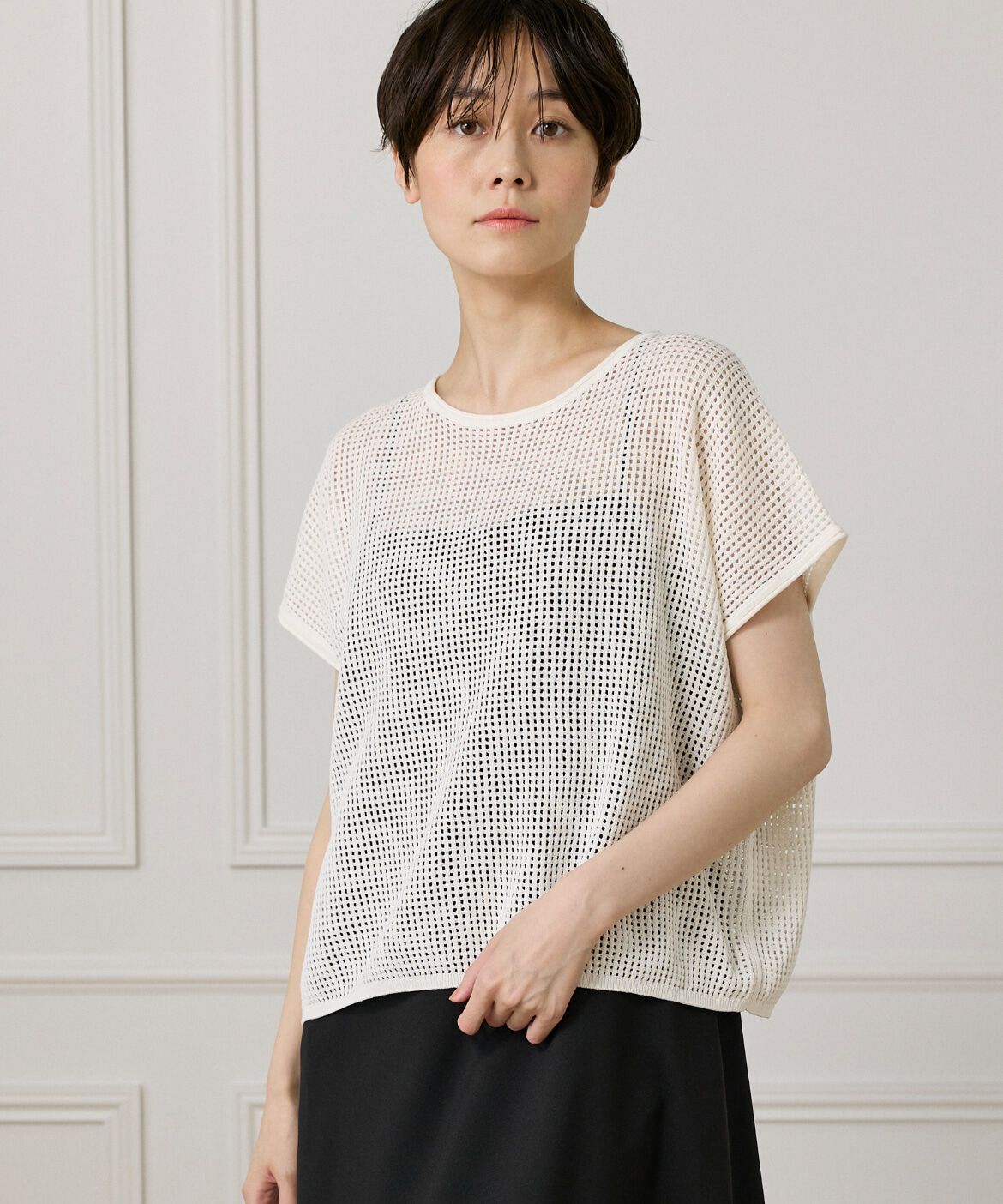 I.T.'S international「メッシュ柄プルオーバー」|ニット・セーター|