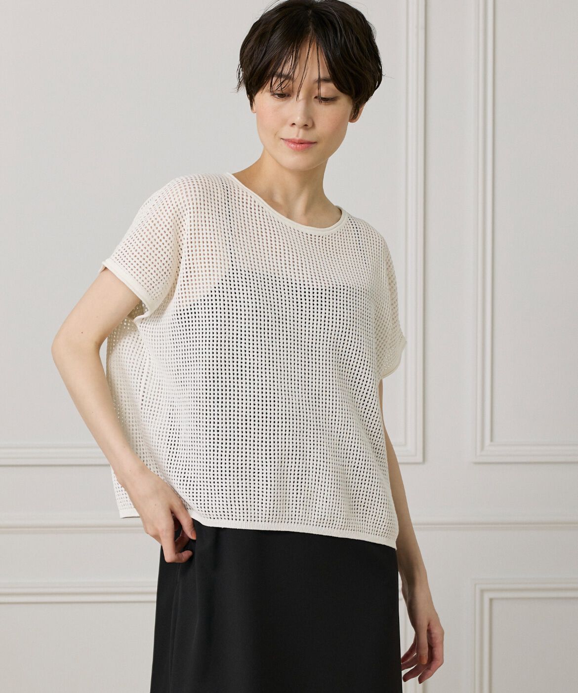 I.T.'S international「メッシュ柄プルオーバー」|ニット・セーター|