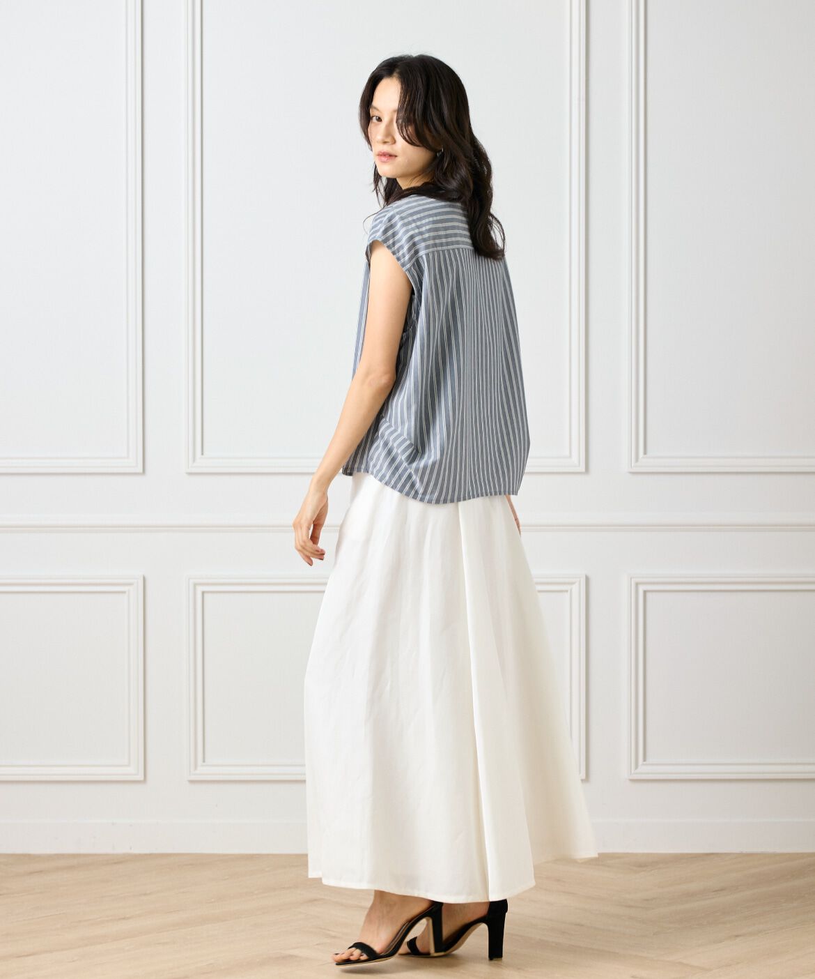 INED「ストライプスキッパーデザイントップス」|Tシャツ・カットソー|