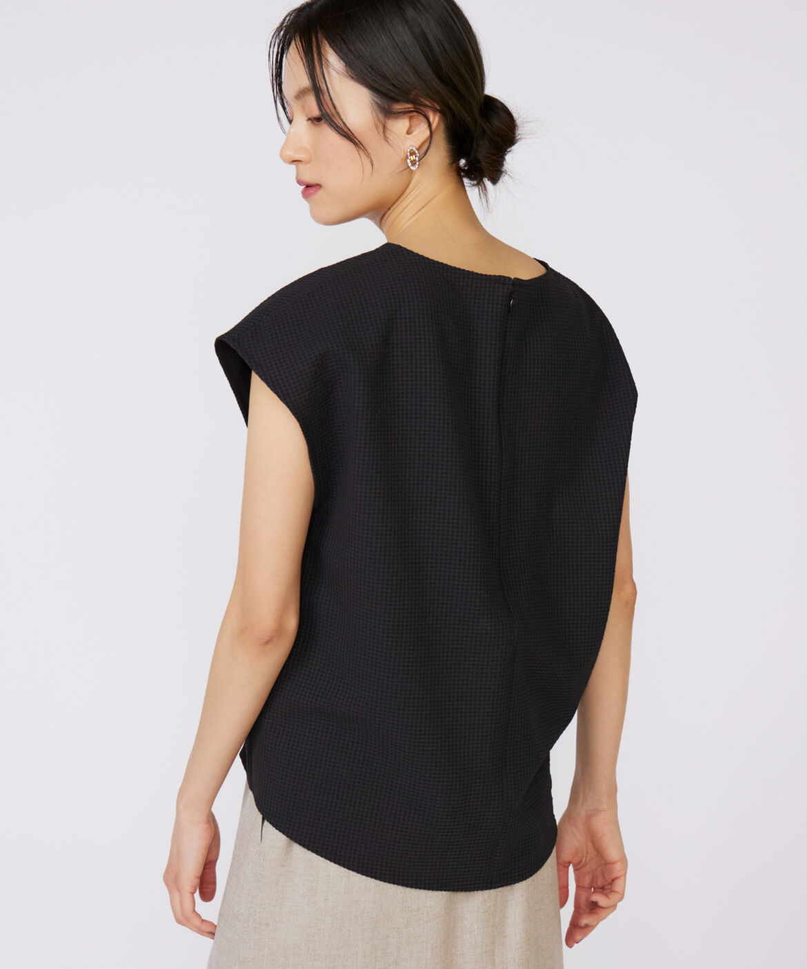 INED「《大きいサイズ》フレンチスリーブトップス」|シャツ・ブラウス|