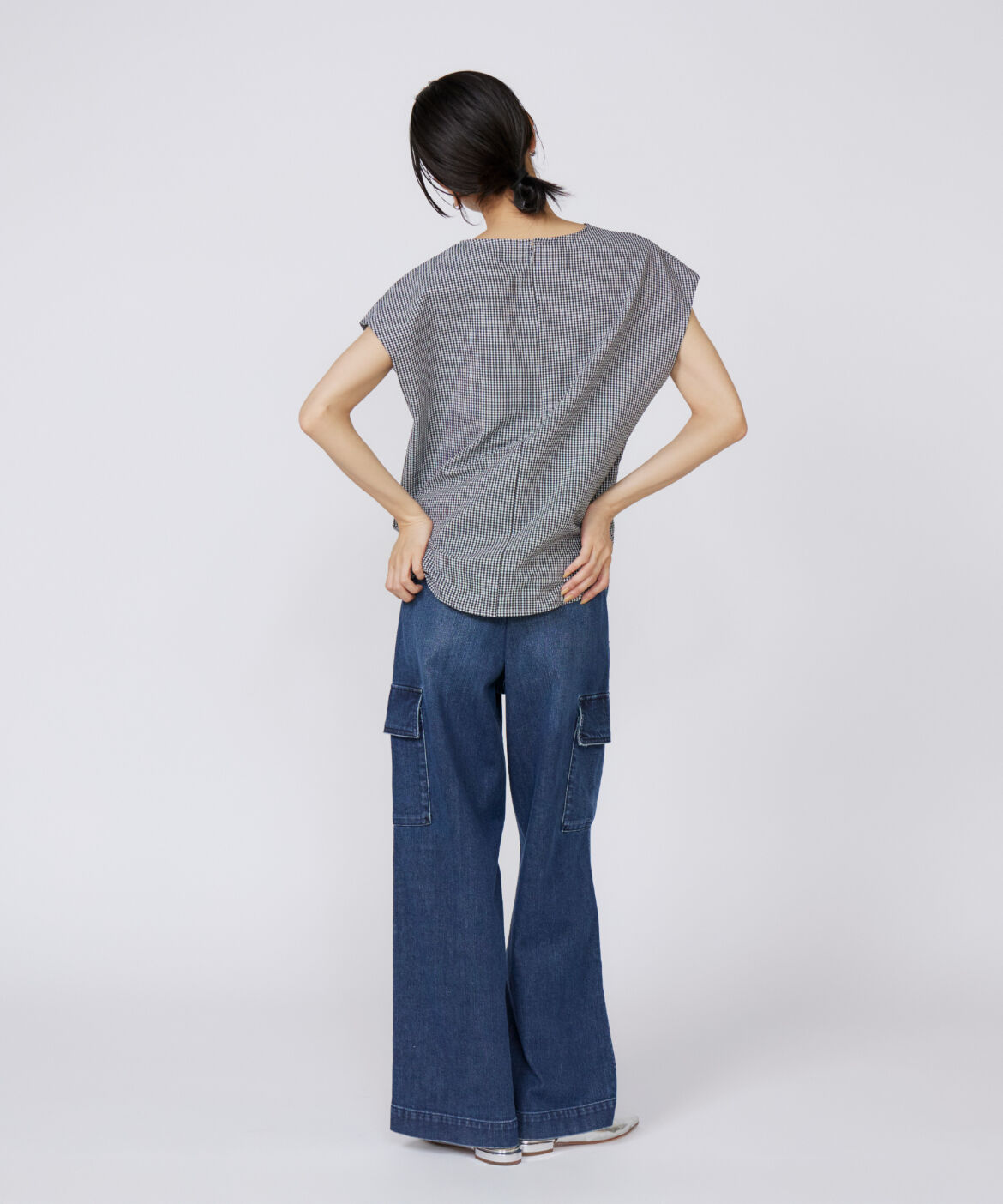 INED「《大きいサイズ》フレンチスリーブトップス」|シャツ・ブラウス|