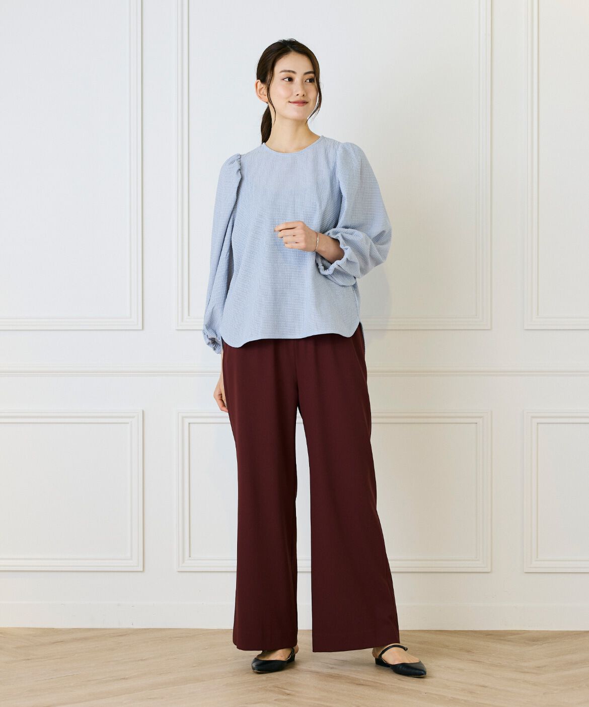 Le Souk「《大きいサイズ》ギャザースリーブプルオーバー」|シャツ・ブラウス|