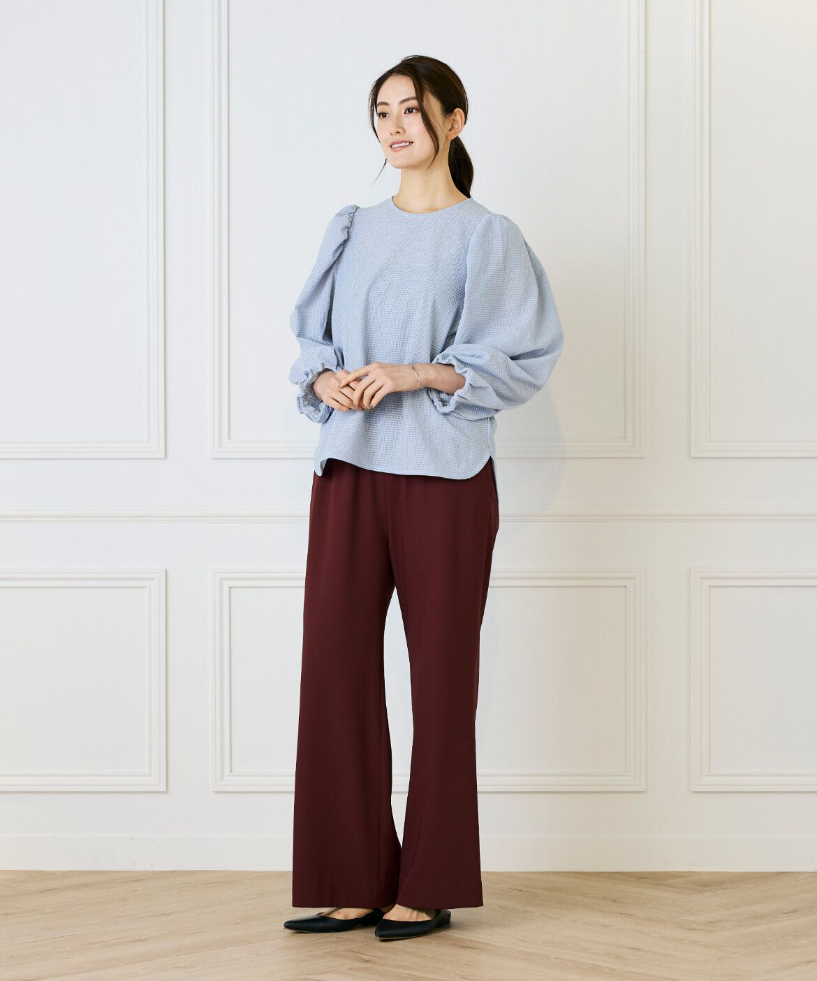 Le Souk「《大きいサイズ》ギャザースリーブプルオーバー」|シャツ・ブラウス|