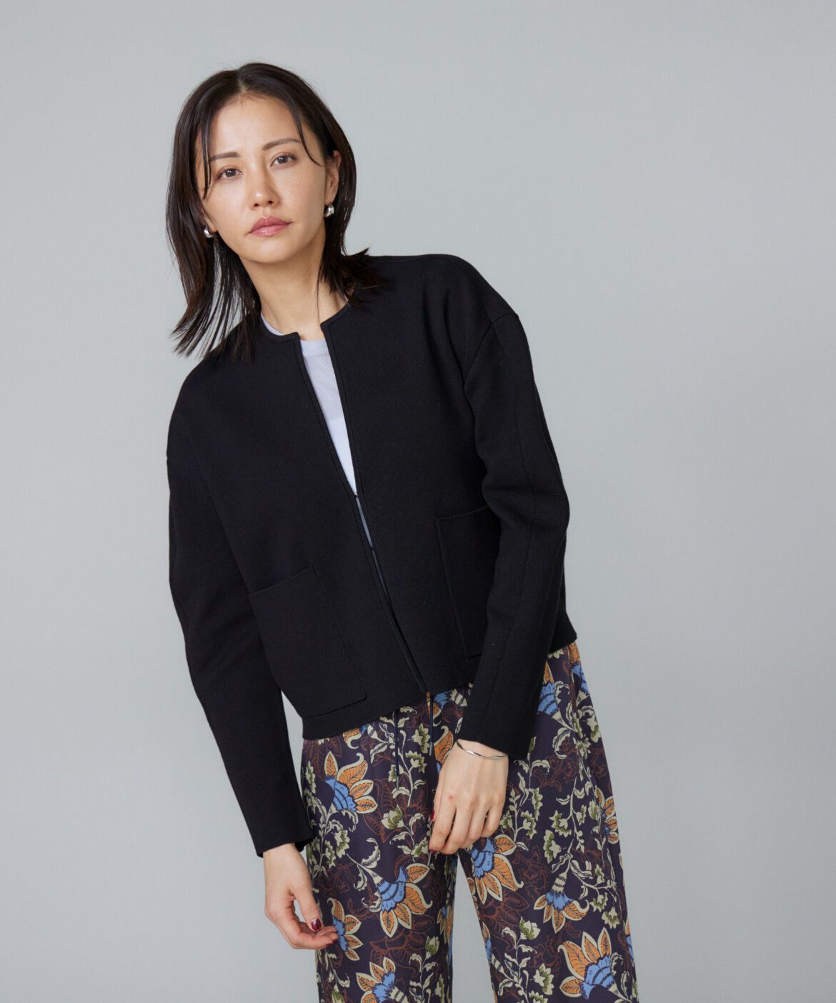 Le Souk「《大きいサイズ》ミラノリブフォルムカーディガン」|カーディガン|