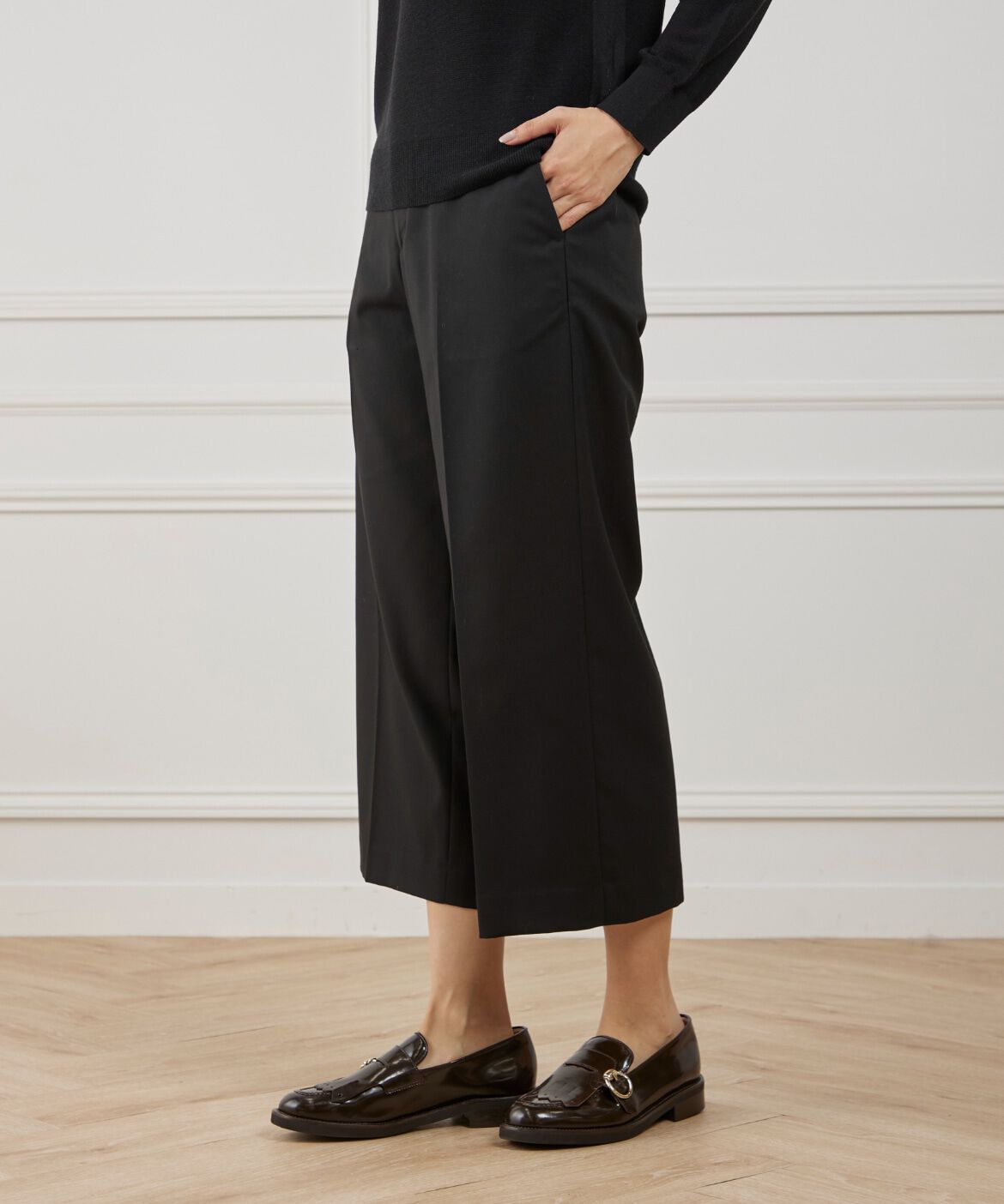 DAY by DAY it&rsquo;s international「ワイドクロップトパンツ《TRサキソニー裏起毛》」|その他|ブラック