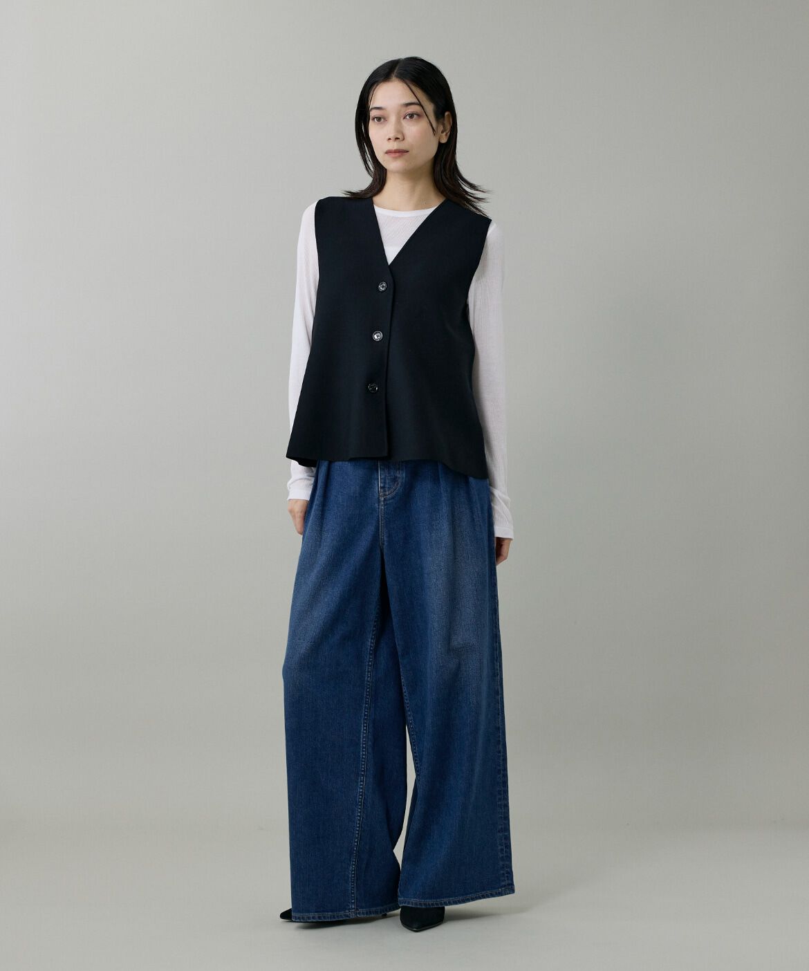 INED「《大きいサイズ》クルーネックテレコカットソー」|Tシャツ・カットソー|