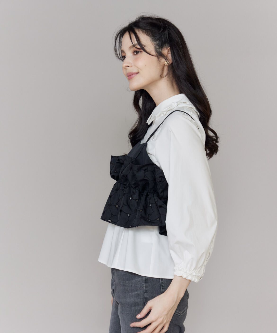 Maglie le cassetto「フラワー刺繍ビスチェ」|シャツ・ブラウス|