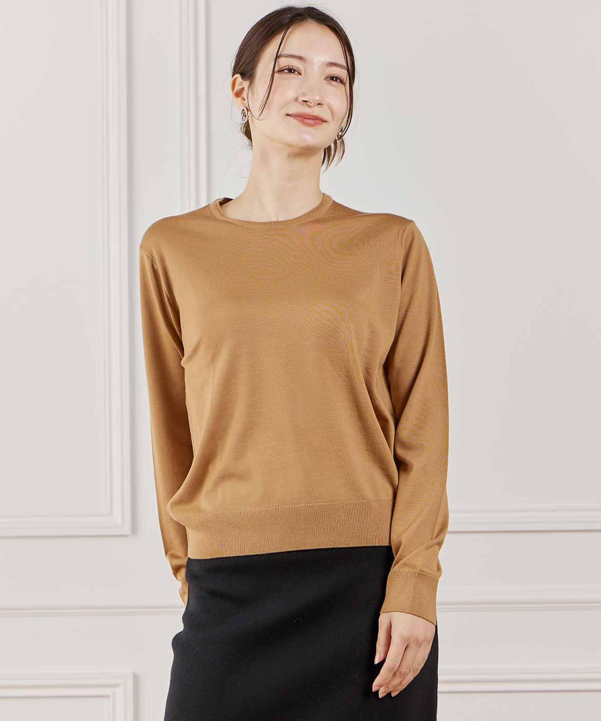 INED「FF30ゲージ クルーネックニット」|ニット・セーター|