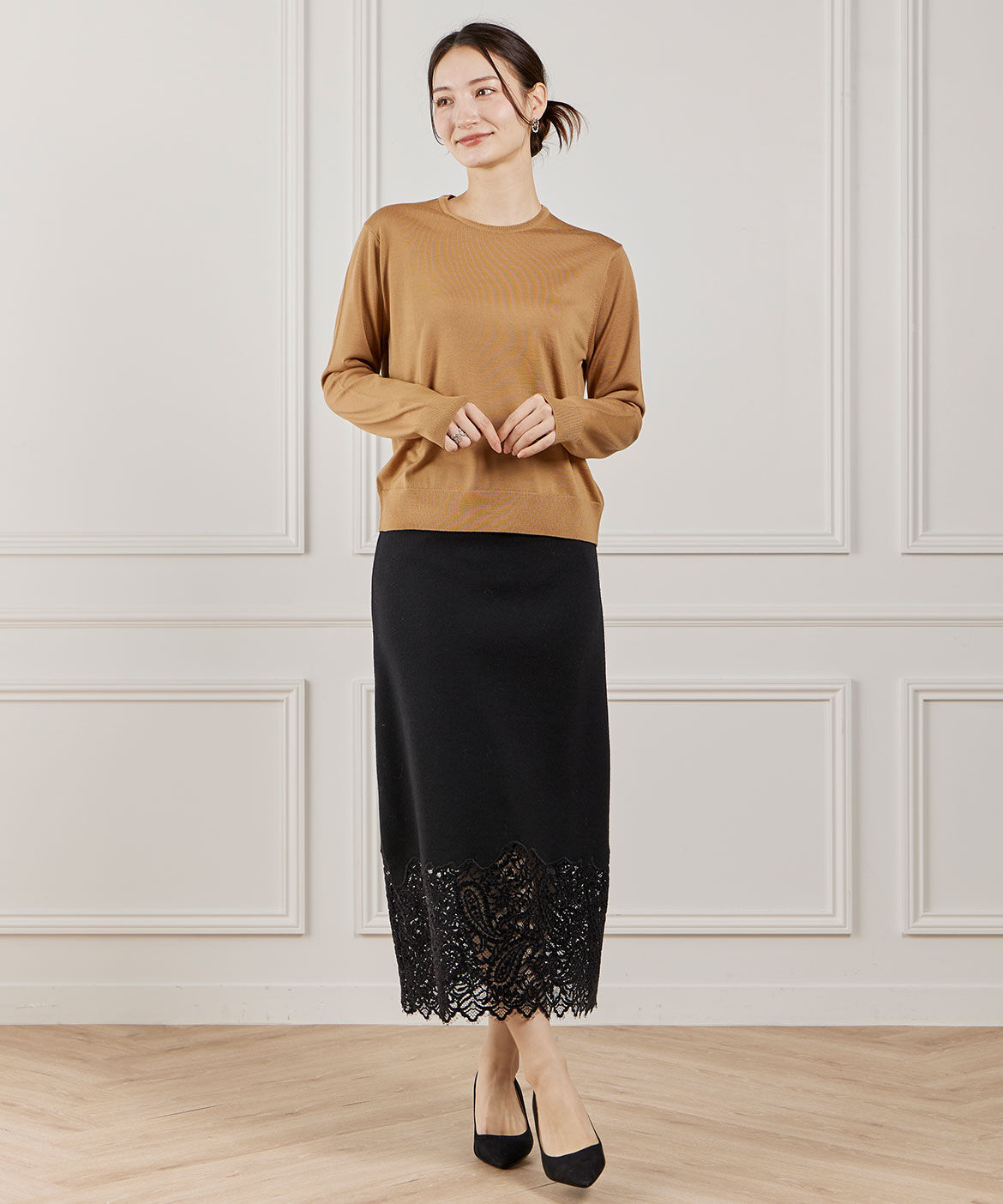 INED「FF30ゲージ クルーネックニット」|ニット・セーター|