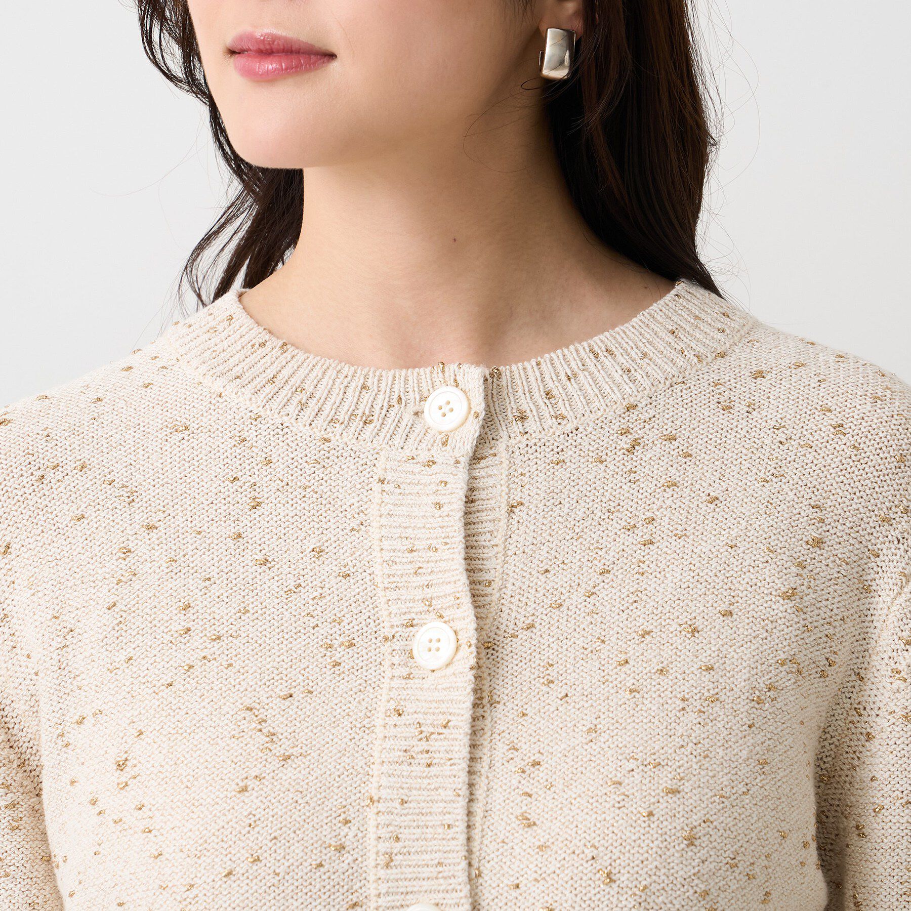 UNTITLED「【洗える/すっきり丈】ラメノット ニットカーディガン」|カーディガン|