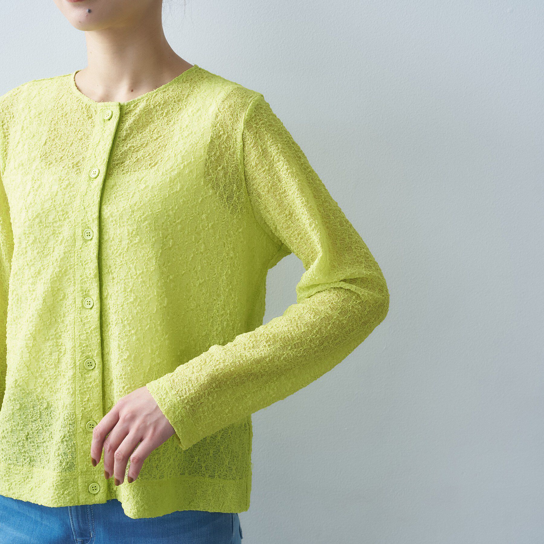 UNTITLED「ストレッチレースカーディガン」|カーディガン|